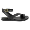 Tsonga Ugalonci Toe Loop Leather Ankle Tie Sandals - Black