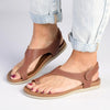 Tsonga Ukomosa Leather Toe Loop Velcro Back Strap Sandals - Suede Cayak-Tsonga-Buy shoes online