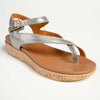 Tsonga Umnyango Leather Cork Wrap Sandals - Silver-Tsonga-Buy shoes online