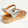 Tsonga Umnyango Leather Cork Wrap Sandals - Silver-Tsonga-Buy shoes online