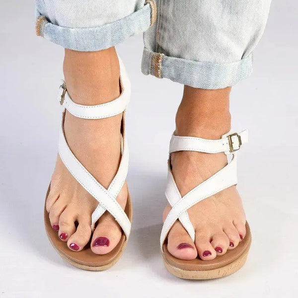 Tsonga Umnyango Leather Cork Wrap Sandals - White Cayak