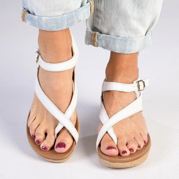 Tsonga Umnyango Leather Cork Wrap Sandals - White Cayak-Tsonga-Buy shoes online