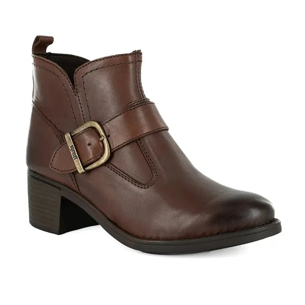 Tsonga Zibalo Buckle Trim Leather Bootie - Sable Relaxa