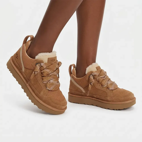 UGG Womens LO Lowmel Leather Sneaker - Chestnut