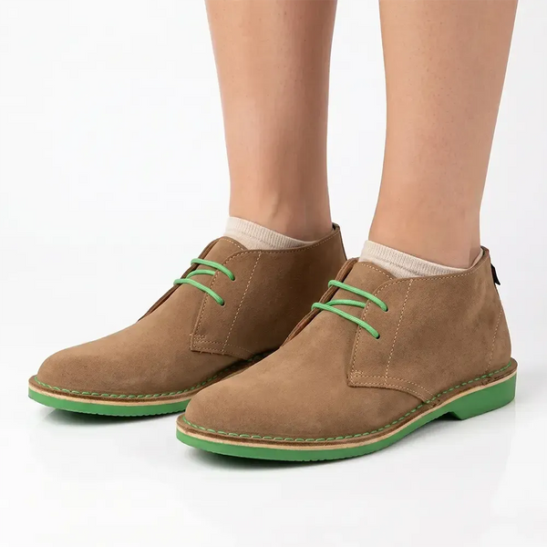 Veldskoen Leather Heritage Lowveld- Green Sole/Tan Grain Suede
