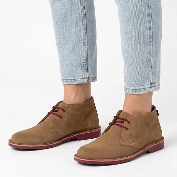 Veldskoen Leather Heritage Maries - Maroon Sole/Tan Grain Suede