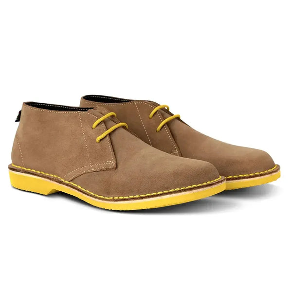 Veldskoen Leather Heritage Vilikazi- Yellow Sole/Tan Grain Suede