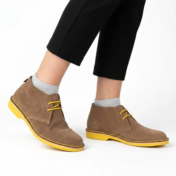 Veldskoen Leather Heritage Vilikazi- Yellow Sole/Tan Grain Suede