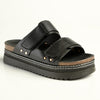 Madison JO Double Velcro Strap Sandals - Black-Madison Heart of New York-Buy shoes online