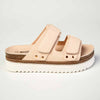 Madison JO Double Velcro Strap Sandals - Nude-Madison Heart of New York-Buy shoes online