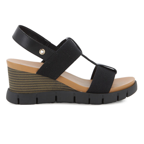 Hush Puppies Nyx Leather Wedge - Black