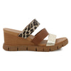 Hush Puppies Catalino Leather Wedge - Leopard/Brown/Beige