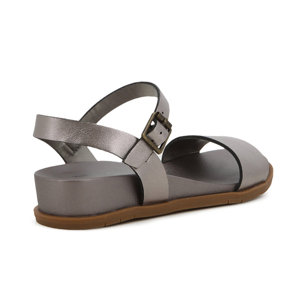 Hush Puppies Graice Leather Sandals - Pewter
