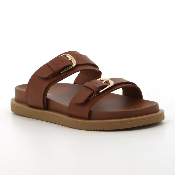 Hush Puppies Leather Hadley Sandals - Cognac