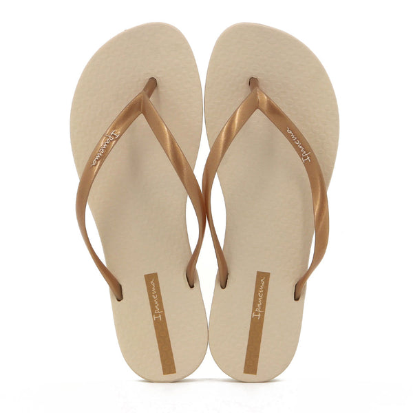 Ipanema Wave Sandals - Beige/Gold Patent