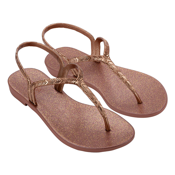 Grendha Amor Em Flor Sandal - Rose Gold Glitter