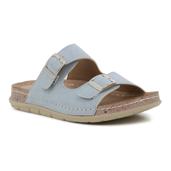 Pierre Cardin Twin Buckle Sandal  - Blue