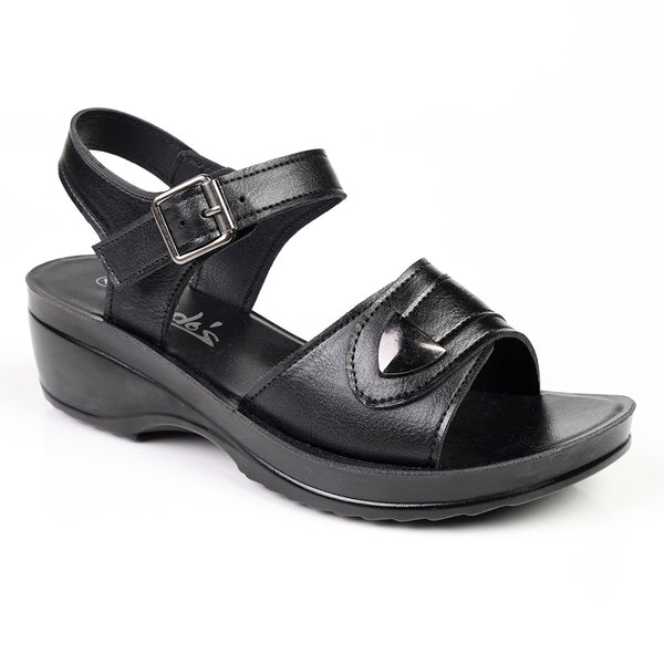Alessio Metal Trim Sandals - Black