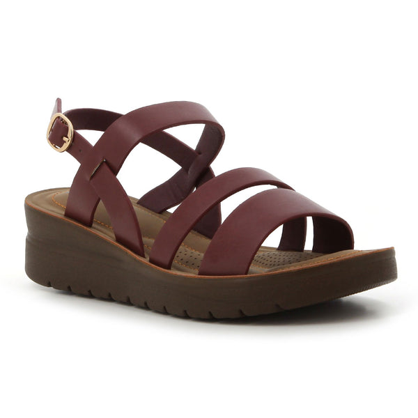 Pierre Cardin Low Wedge - Burgundy