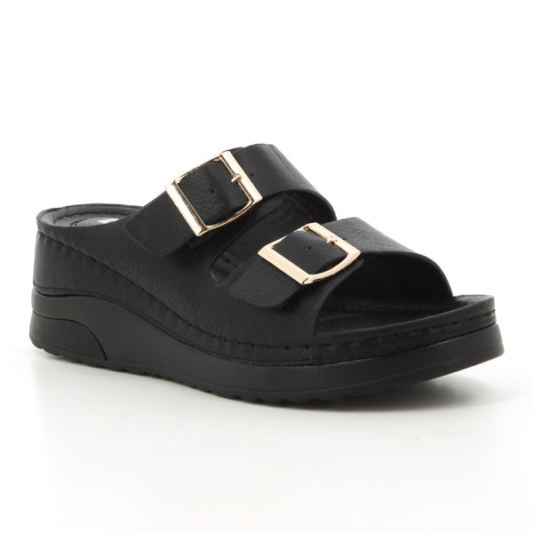 Pierre Cardin Twin Footbed Sandal  - Black