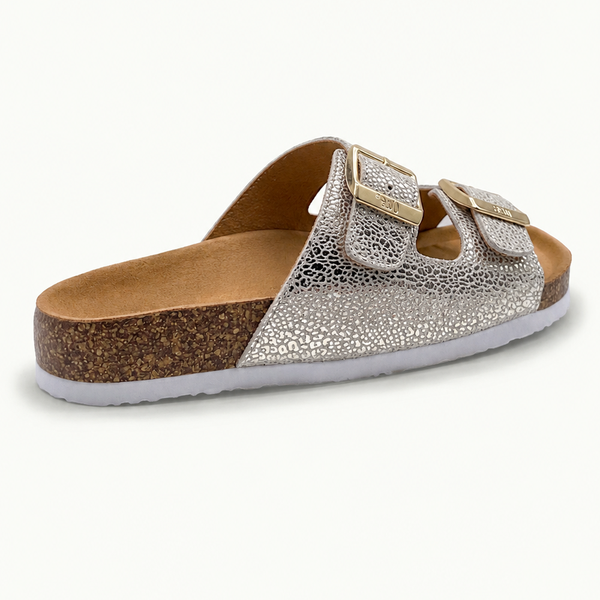 Julz Chicago Leather Sandal - Gold Specs