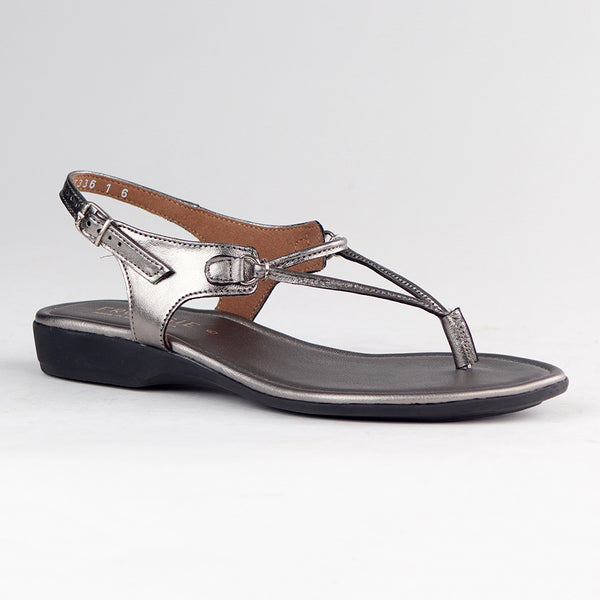 Froggie Ella Leather Sandal - Pewter