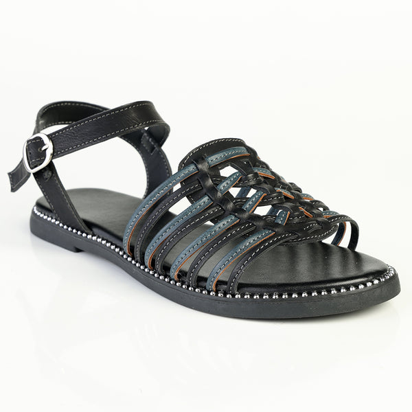 Alessio Strippy Sandal - Black Combo