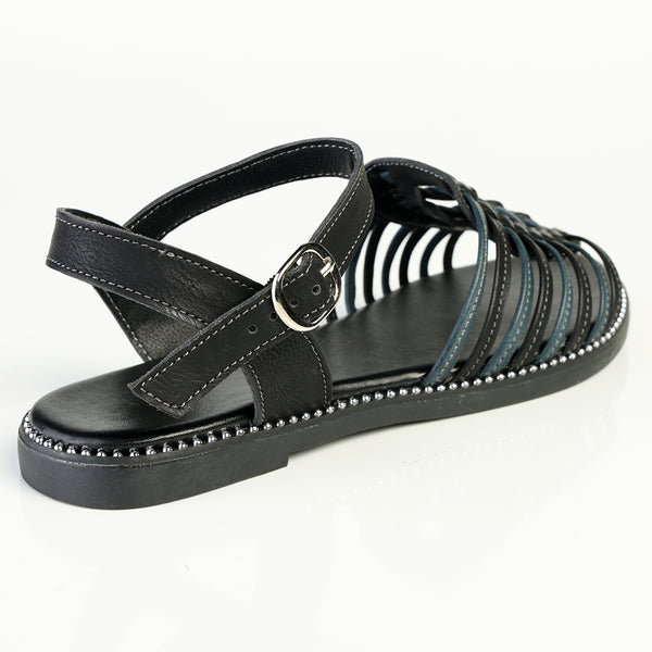Alessio Strippy Sandal - Black Combo