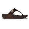 Fit Flop Lulu Leather Sandal - Metallic Chocolate Brown
