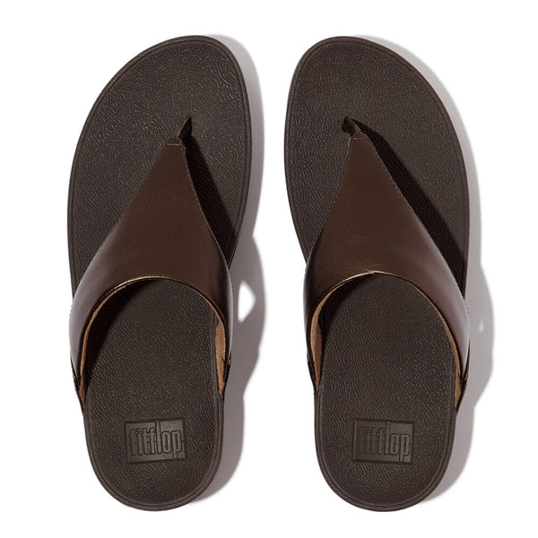 Fit Flop Lulu Leather Sandal - Metallic Chocolate Brown