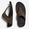 Fit Flop Lulu Toe Post Leopard Suede Sandal - Tan/Black Mix