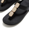 Fit Flop Lulu Toe Post Sleek Resin Trim Leather Sandal - Black
