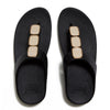 Fit Flop Lulu Toe Post Sleek Resin Trim Leather Sandal - Black