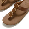 Fit Flop Lulu Toe Post Sleek Resin Trim Leather Sandal - Terracotta Tan