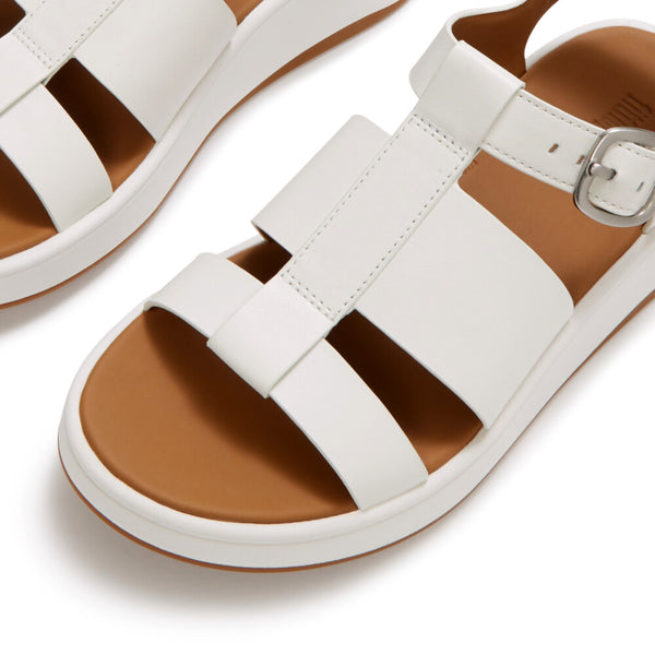 Fit Flop F-Mode Fisherman Platform Leather Sandal - Urban White