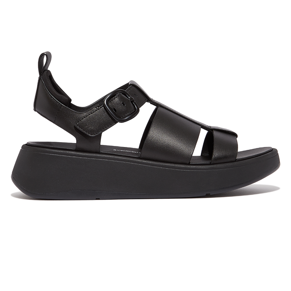 Fit Flop F-Mode Fisherman Platform Leather Sandal - Black
