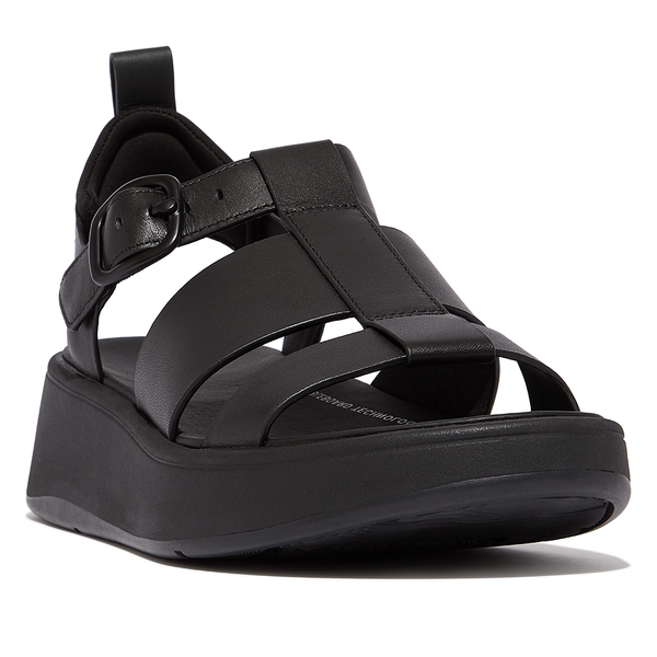 Fit Flop F-Mode Fisherman Platform Leather Sandal - Black