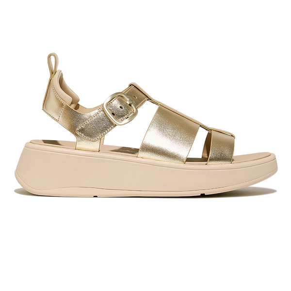 Fit Flop F-Mode Fisherman Flatform Leather Sandal - Platino