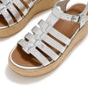 Fit Flop Platforms Espadrille Fisherman Wedge Sandals - Snake Metallic Silver