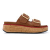 Fit Flop Gen FF-Max Two Bar Buckle Leather Slides - Tan