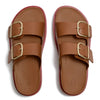 Fit Flop Gen FF-Max Two Bar Buckle Leather Slides - Tan