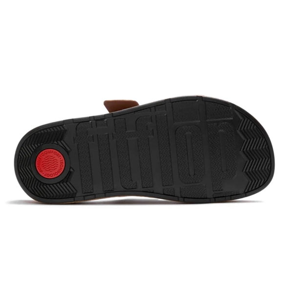 Fit Flop Gen FF-Max Two Bar Buckle Leather Slides - Tan