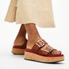 Fit Flop Gen FF-Max Two Bar Buckle Leather Slides - Tan