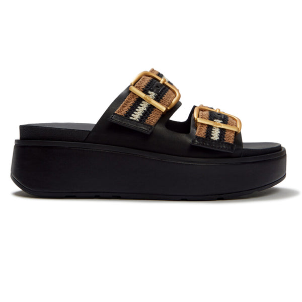Fit Flop Gen FF-Max Buckle Stripe-Webbing Slides - Black Mix