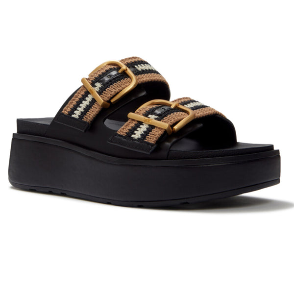 Fit Flop Gen FF-Max Buckle Stripe-Webbing Slides - Black Mix