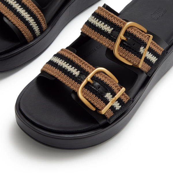 Fit Flop Gen FF-Max Buckle Stripe-Webbing Slides - Black Mix