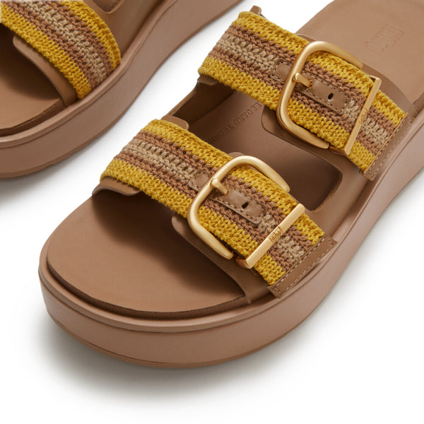 Fit Flop Gen FF-Max Buckle Stripe-Webbing Slides - Classic Tan