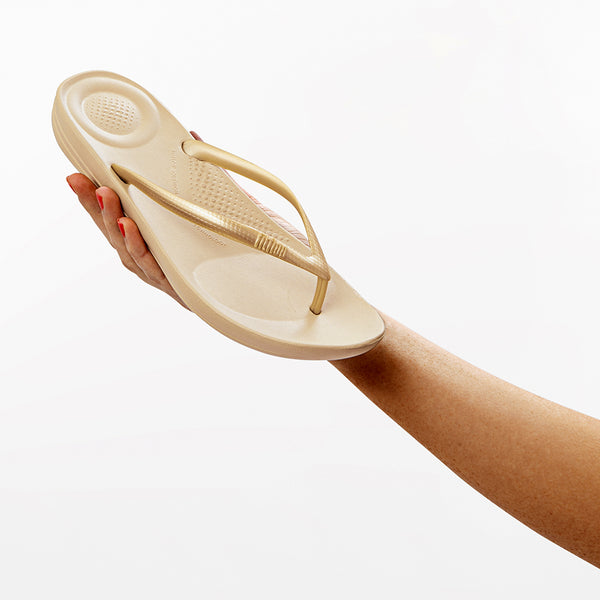 Fit Flop iQushion Ergonomic Flip-Flops - Gold