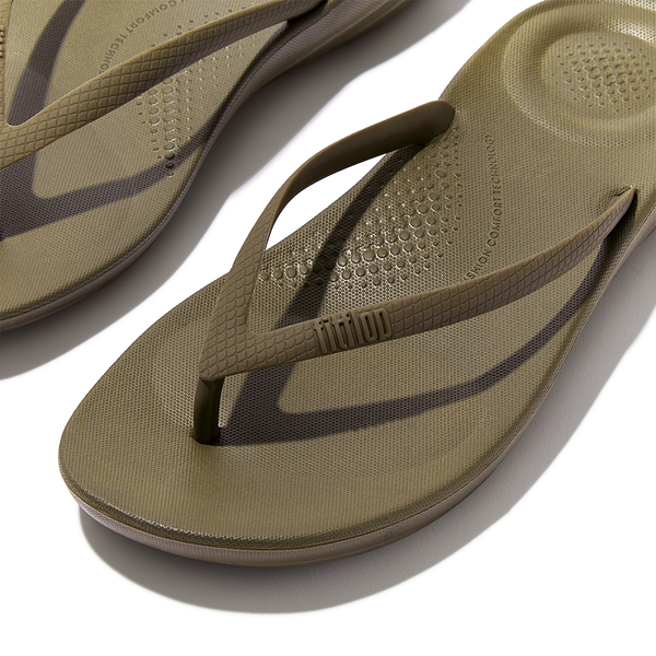 Fit Flop iQushion Ergonomic Flip-Flops - Military Olive