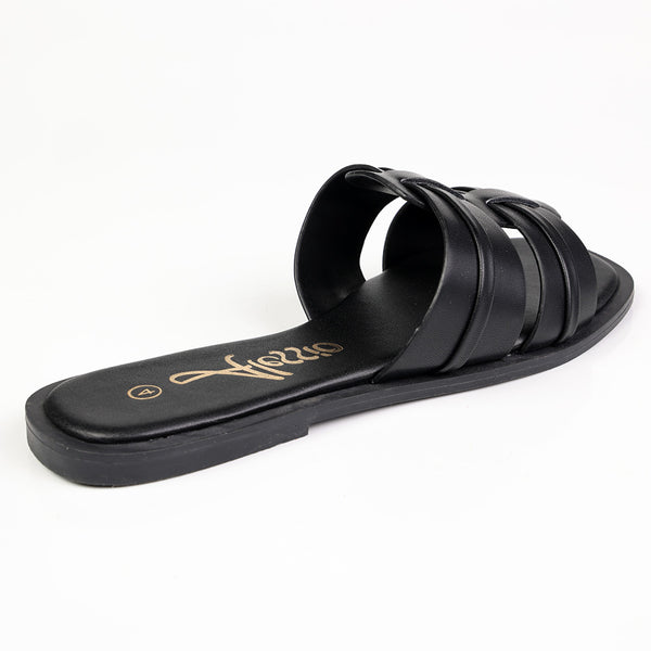Alessio Push In Sandal - Black